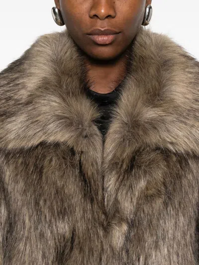 Thelaurent Faux-fur Wide-collar Jacket