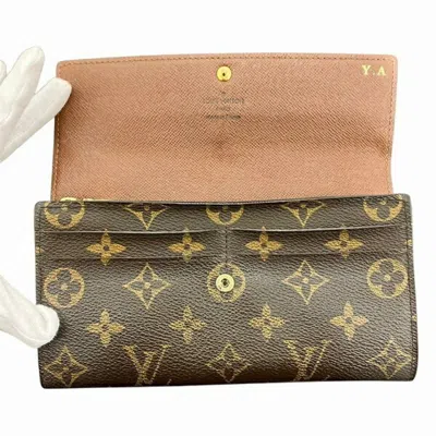 Pre-owned Louis Vuitton Brown Monogram Monogram Long Wallet (bi-fold) ()