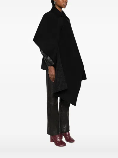 Fendi Women Ff Wool Coat In Black