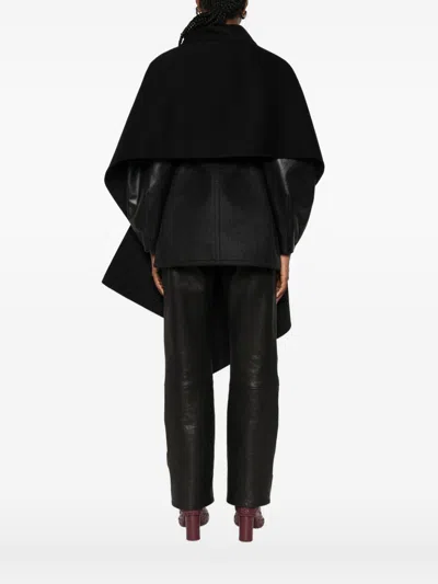 Fendi Women Ff Wool Coat In Black