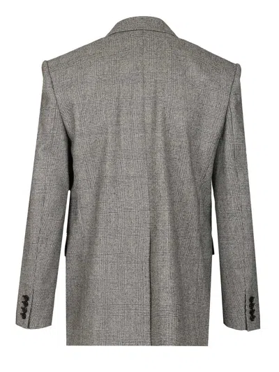 Saint Laurent Flannel Jacket Jackets Grey In Gray