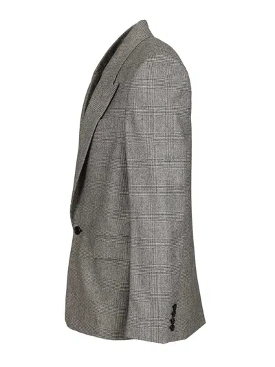 Saint Laurent Flannel Jacket Jackets Grey In Gray