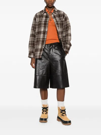 Dunst Flannel Checked Shirt In Brown
