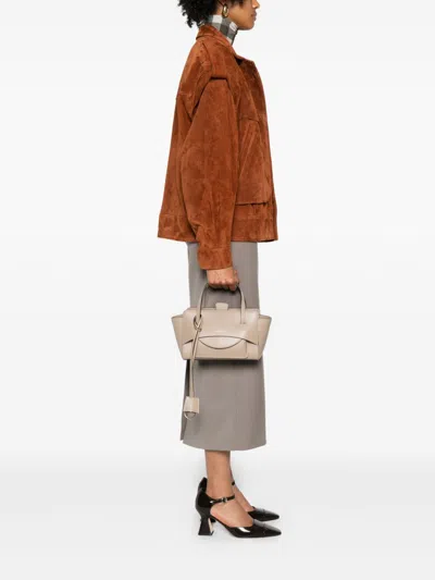 Hidesins Flap Small Leather Tote Bag