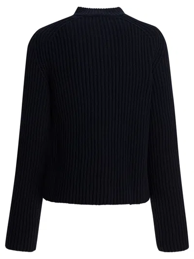 Soeur Knit Cardigan With Mock Neck And Long Sleeves In Blue