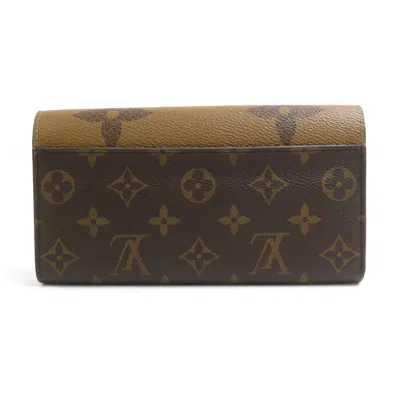 Pre-owned Louis Vuitton Brown Monogram Reverse Monogram Reverse Long Wallet (bi-fold) ()
