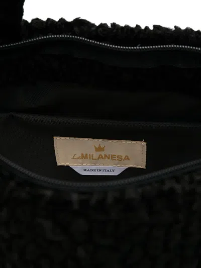 La Milanesa Rectangular Tote Bag Textured Finish In Black