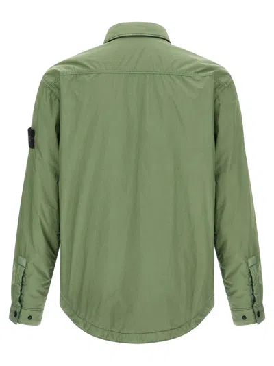 Stone Island Garment Dyed Crinkle Reps Ny Puffer Jackets Green In Green