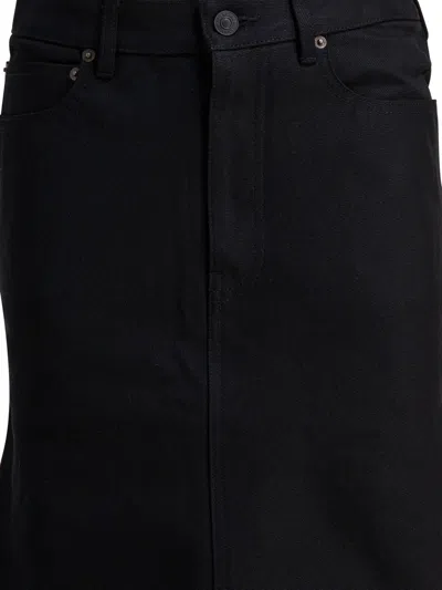 Balenciaga Flared Midi Skirt Featuring Five Pockets In Black