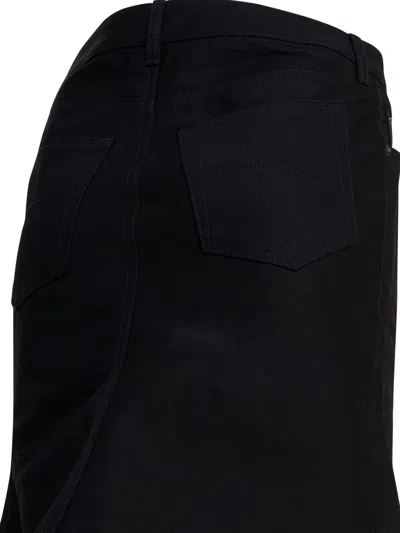 Balenciaga Flared Midi Skirt Featuring Five Pockets In Black