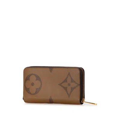 Pre-owned Louis Vuitton Brown Pvc Leather Long Wallet (bi-fold) ()