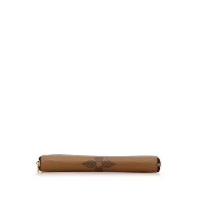 Pre-owned Louis Vuitton Brown Pvc Leather Long Wallet (bi-fold) ()