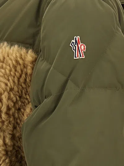 Moncler Grifford Shearling-panels Puffer Jacket In Green
