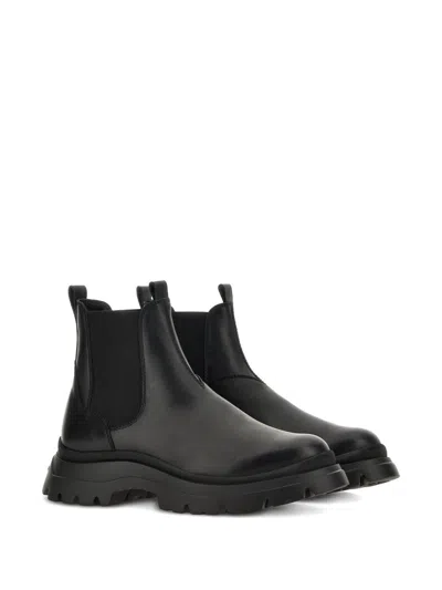 Hogan Pre H692 Leather Chelsea Boots In Black