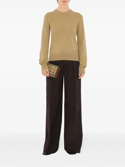 Burberry Hannah Check Coated Canvas Wallet On A Chain In Gold
