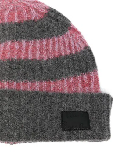 Paul Smith Casual Ribbed Striped Cotton Blend Hat