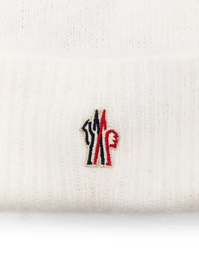 Moncler Relaxed Style Ribbed Texture Turn-up Brim Hat In White