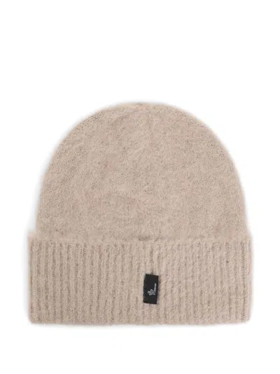 Moncler Alpaca And Wool Logo Beanie In Neutral