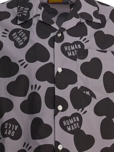 Human Made Vacation Heart Graphic Print Shirt In Gray