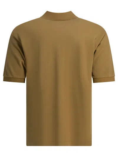 Auralee Heavy Cotton Polo Shirt Polo Shirts Beige In Green