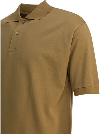 Auralee Heavy Cotton Polo Shirt Polo Shirts Beige In Green