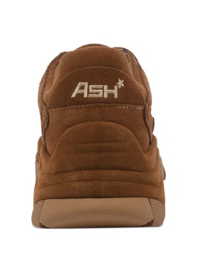 Ash Suede Sneakers With Chunky Sole And Round Toe In Brown