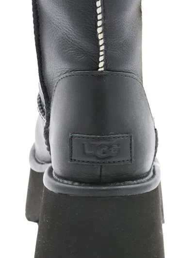 Ugg Stylish Platform Ankle Boots With Round Toe In Black