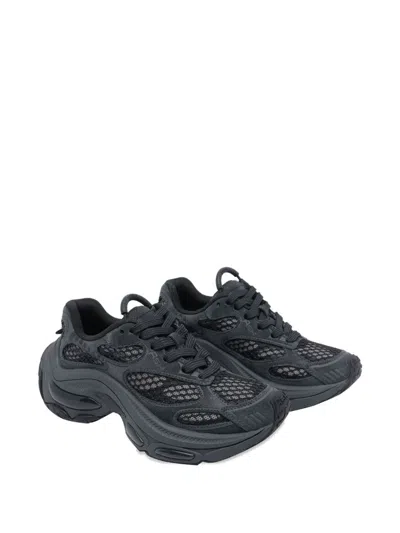 Ash Casual Low Top Sneakers With Mesh Panels In Gray