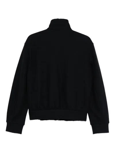 Giorgio Armani High-neck Bluson Jacket With Shearling Details Clothing In Black