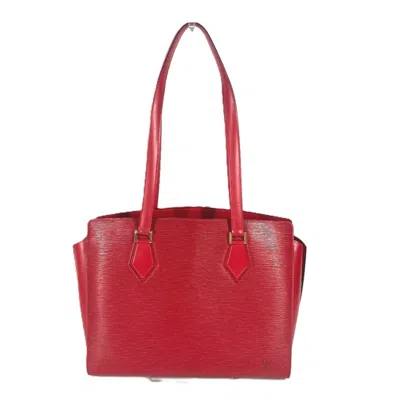 Pre-owned Louis Vuitton Castilian Red Red Color Epi Leather Shoulder Bag Tote Bag ()