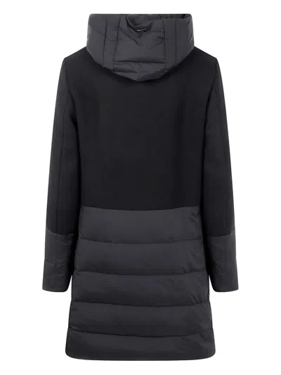 Herno Hooded Padded Jacket With Wool Inserts Clothing In Black