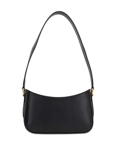 Chloé Women Horse Medal Leather Shoulder Bag In Black