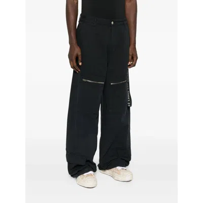 44 Label Group Logo-tape Trousers In Black
