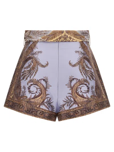 Zimmermann Hypnotic Flat Front Bermuda And Short Purple In Purple