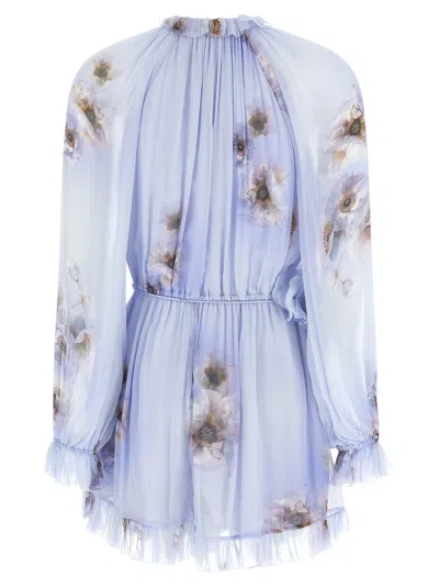 Zimmermann Hypnotic Mini Dress In Blue