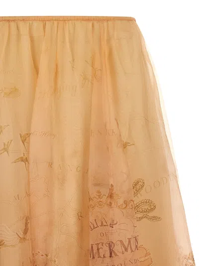 Zimmermann Hypnotic Organza Maxi Skirts Beige In Brown