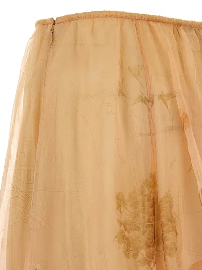 Zimmermann Hypnotic Organza Maxi Skirts Beige In Brown