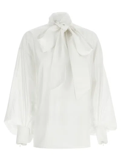Zimmermann Hypnotic Pussybow Shirt And Blouse White In White