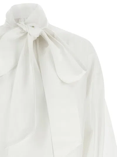 Zimmermann Hypnotic Pussybow Shirt And Blouse White In White