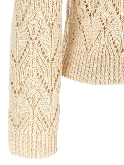 Zimmermann Hypnotic Ruffle Collar Sweaters And Cardigans Beige