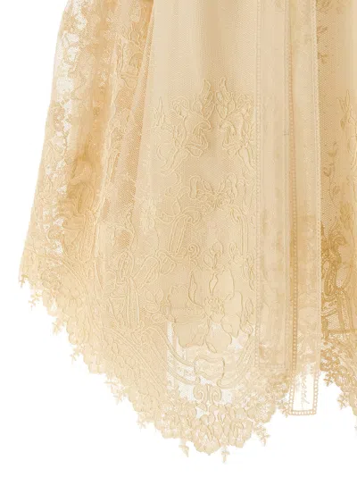 Zimmermann Hypnotic Tiered Lace Shirt And Blouse Beige In Multi
