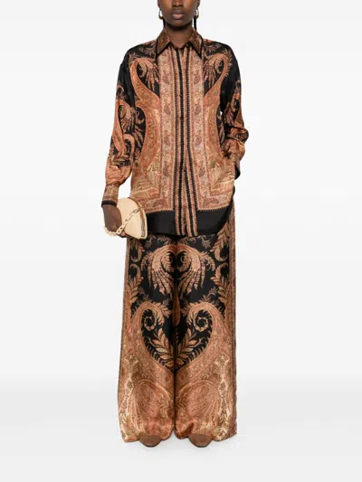 Zimmermann Hypnotic Silk Trousers In Multi