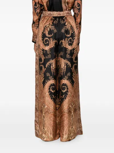 Zimmermann Hypnotic Silk Trousers In Multi