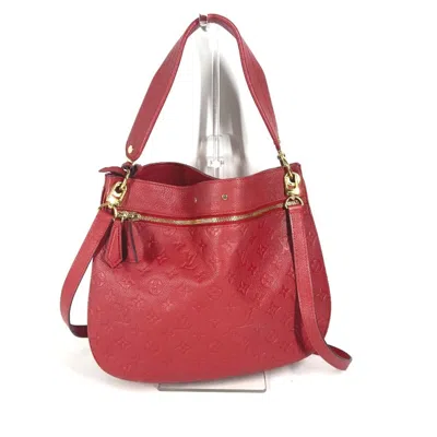 Pre-owned Louis Vuitton Cerise Red Color Monogram Empreinte Leather Shoulder Bag Tote Bag ()