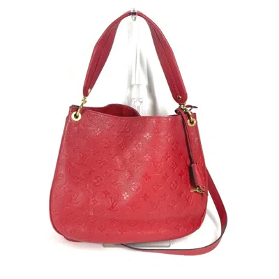 Pre-owned Louis Vuitton Cerise Red Color Monogram Empreinte Leather Shoulder Bag Tote Bag ()