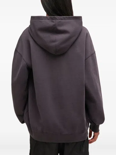 Ganni Isoli Oversized Hoodie With Graphic Puppy Print In Black