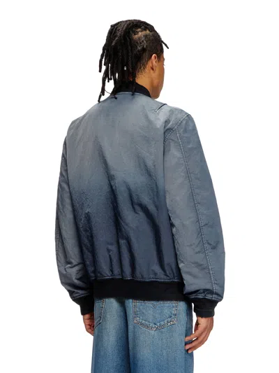Diesel Gradient Effect Bomber Jacket In Blue