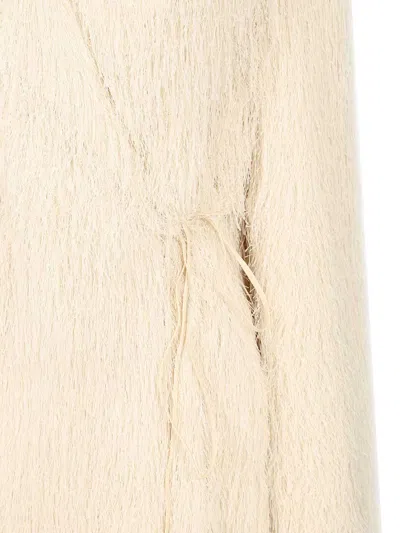 Dries Van Noten Jacket With Fringes Coats White In White