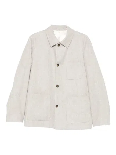 Lardini Wool And Cashmere-blend Overshirt In White