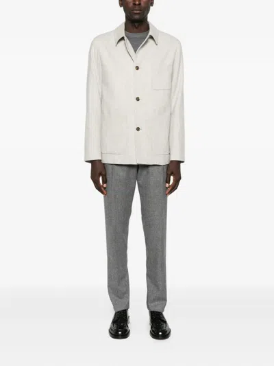 Lardini Wool And Cashmere-blend Overshirt In White
